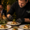 Crave Culinaire chef plating an elegant dinner