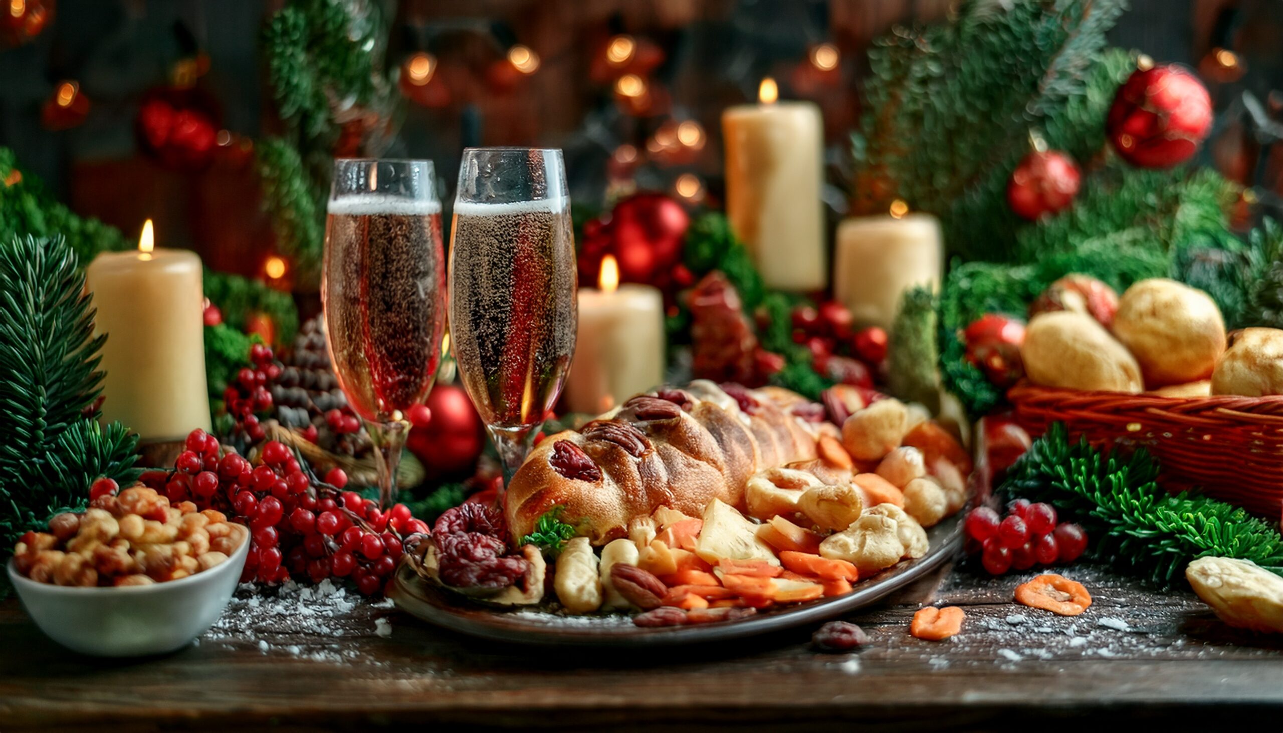 Professionally catered holiday dinner